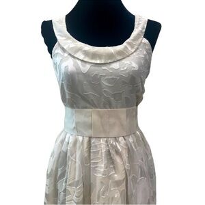 Vintage Forever 21 Y2K Ivory Halter Chiffon Burnout Holiday Cocktail Dress